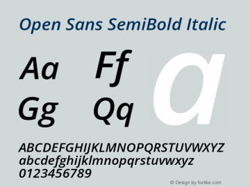 Open Sans SemiBold Italic Version 3.000图片样张