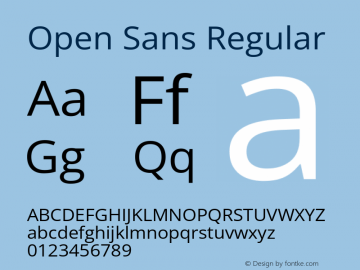 Open Sans Regular Version 3.000图片样张