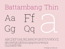 Battambang Thin Version 8.000; ttfautohint (v1.8.3)图片样张