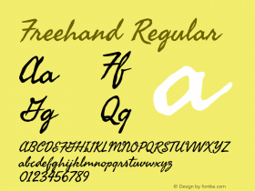 Freehand Regular Version 8.000; ttfautohint (v1.8.3)图片样张