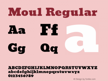 Moul Regular Version 8.000; ttfautohint (v1.8.3)图片样张