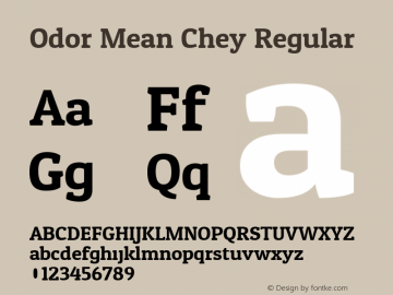Odor Mean Chey Regular Version 8.000; ttfautohint (v1.8.3)图片样张