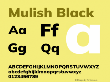 Mulish Black Version 3.602图片样张