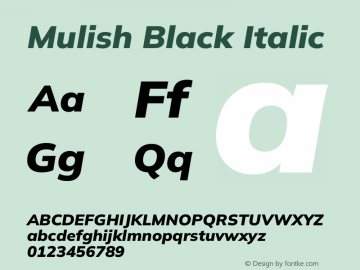 Mulish Black Italic Version 3.602图片样张