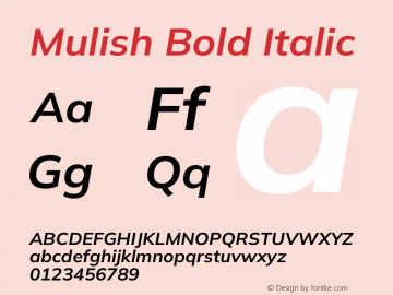 Mulish Bold Italic Version 3.602图片样张