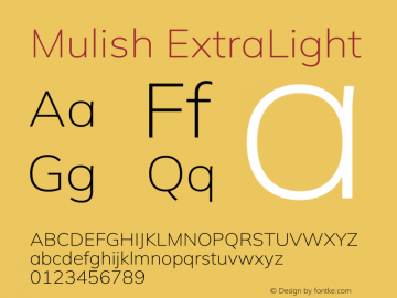 Mulish ExtraLight Version 3.602图片样张