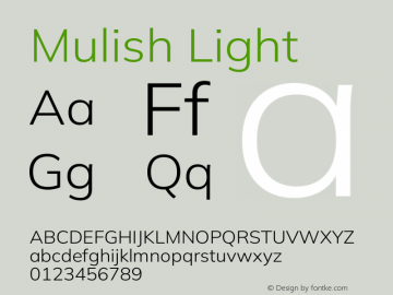 Mulish Light Version 3.602图片样张
