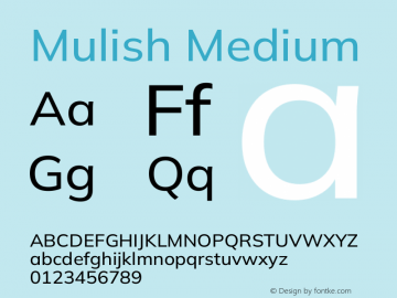 Mulish Medium Version 3.602图片样张