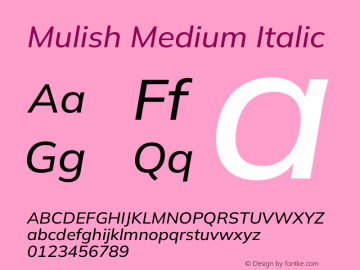 Mulish Medium Italic Version 3.602图片样张