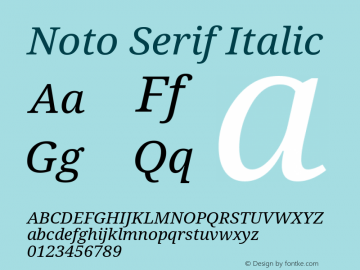 Noto Serif Italic Version 1.03图片样张