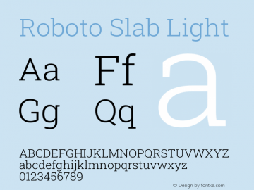 Roboto Slab Light Version 2.001图片样张