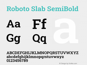 Roboto Slab SemiBold Version 2.001图片样张