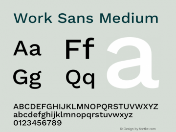 Work Sans Medium Version 2.011图片样张