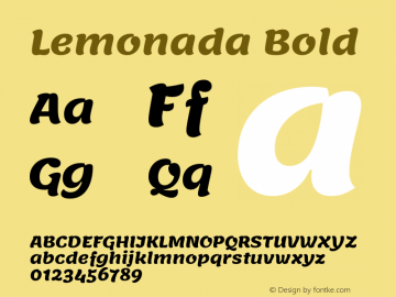 Lemonada Bold Version 4.005图片样张