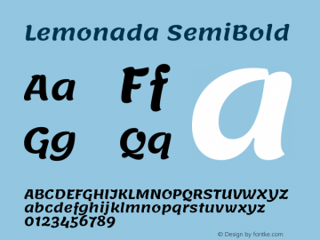 Lemonada SemiBold Version 4.005图片样张