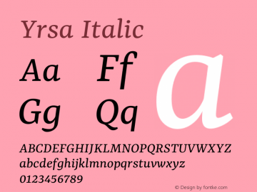 Yrsa Italic Version 2.001图片样张