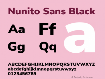 Nunito Sans Black Version 3.006; ttfautohint (v1.8.3)图片样张