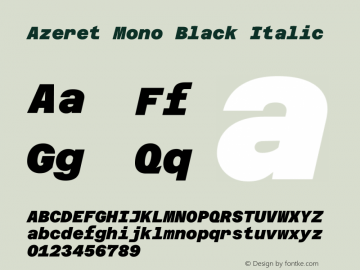 Azeret Mono Black Italic Version 1.002图片样张
