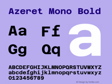 Azeret Mono Bold Version 1.002图片样张
