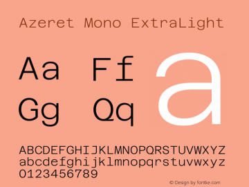 Azeret Mono ExtraLight Version 1.002图片样张