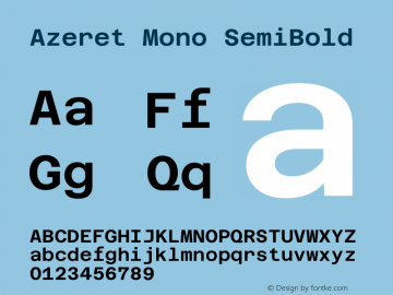 Azeret Mono SemiBold Version 1.002图片样张