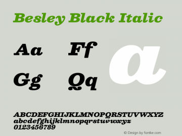 Besley Black Italic Version 2.001图片样张