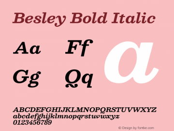 Besley Bold Italic Version 2.001图片样张