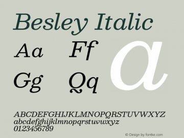 Besley Italic Version 2.001图片样张