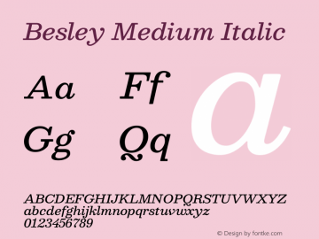 Besley Medium Italic Version 2.001图片样张