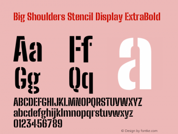 Big Shoulders Stencil Display ExtraBold Version 2.001图片样张