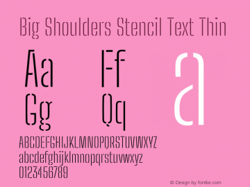 Big Shoulders Stencil Text Thin Version 2.001图片样张