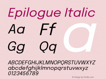 Epilogue Italic Version 2.112图片样张