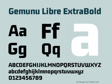 Gemunu Libre ExtraBold Version 1.100图片样张