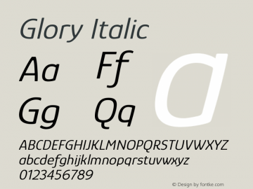 Glory Italic Version 1.011图片样张