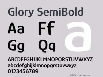 Glory SemiBold Version 1.011图片样张