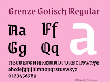 Grenze Gotisch Regular Version 1.002图片样张