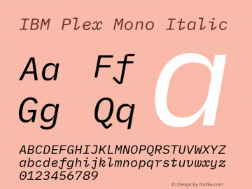 IBM Plex Mono Italic Version 2.1图片样张