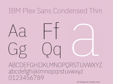 IBM Plex Sans Condensed Thin Version 1.3图片样张