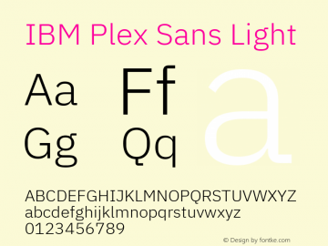 IBM Plex Sans Light Version 3.2图片样张