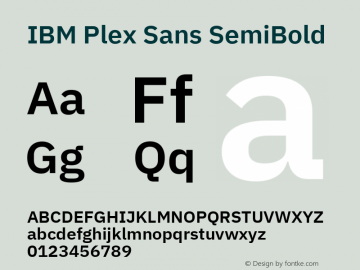 IBM Plex Sans SemiBold Version 3.2图片样张