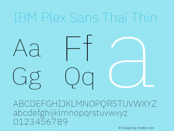 IBM Plex Sans Thai Thin Version 1.1图片样张