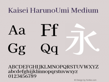 Kaisei HarunoUmi Medium Version 5.002; ttfautohint (v1.8.3)图片样张