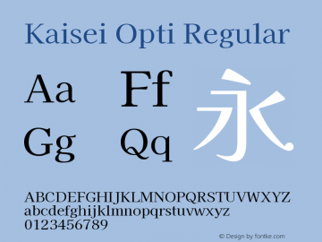 Kaisei Opti Regular Version 5.002; ttfautohint (v1.8.3)图片样张