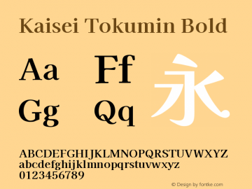 Kaisei Tokumin Bold Version 5.002; ttfautohint (v1.8.3)图片样张