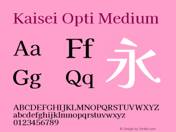 Kaisei Opti Medium Version 5.002; ttfautohint (v1.8.3)图片样张