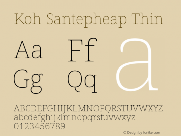 Koh Santepheap Thin Version 2.000; ttfautohint (v1.8.3)图片样张
