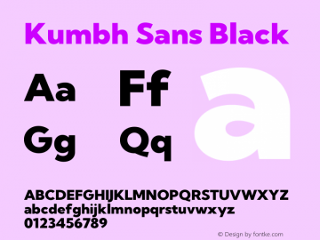 Kumbh Sans Black Version 1.003图片样张