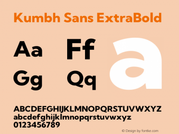 Kumbh Sans ExtraBold Version 1.003图片样张