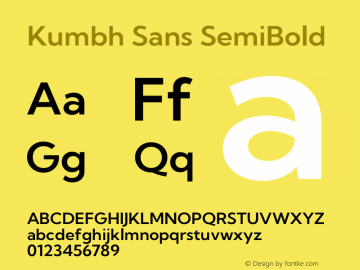 Kumbh Sans SemiBold Version 1.003图片样张