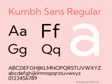 Kumbh Sans Regular Version 1.003图片样张